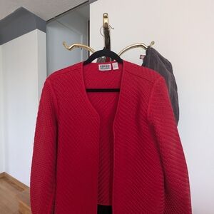Chico's Red Knit Cardigan